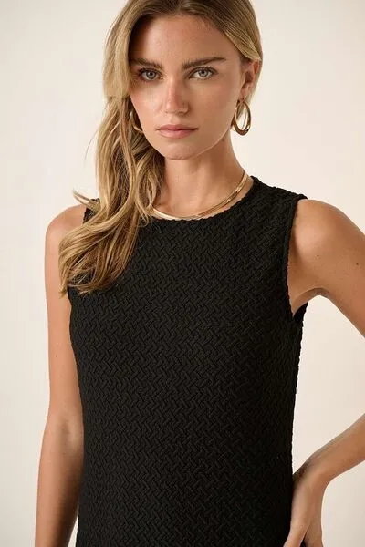 Hazel Blues® |  Mittoshop Side Slit Round Neck Sleeveless Dress