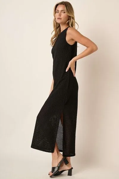 Hazel Blues® |  Mittoshop Side Slit Round Neck Sleeveless Dress