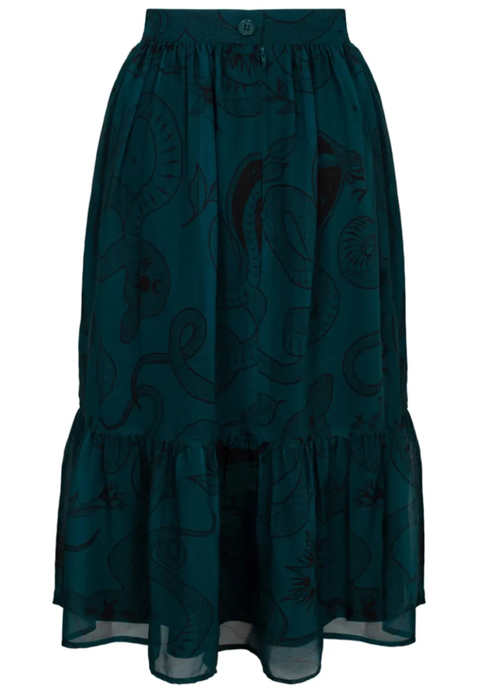 Hell Bunny Venom Snake 70's Skirt Green