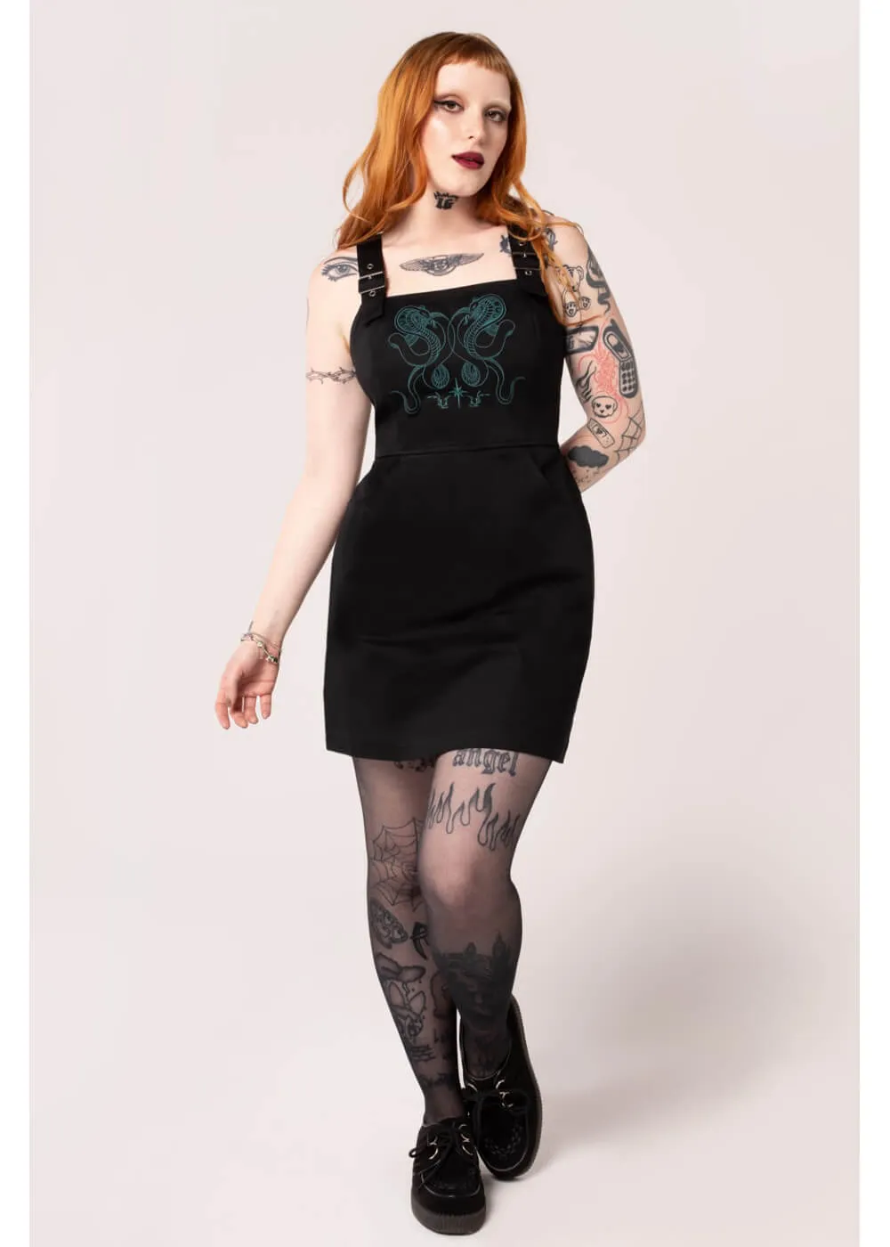 Hell Bunny Venom Snake 80's Mini Dress Green