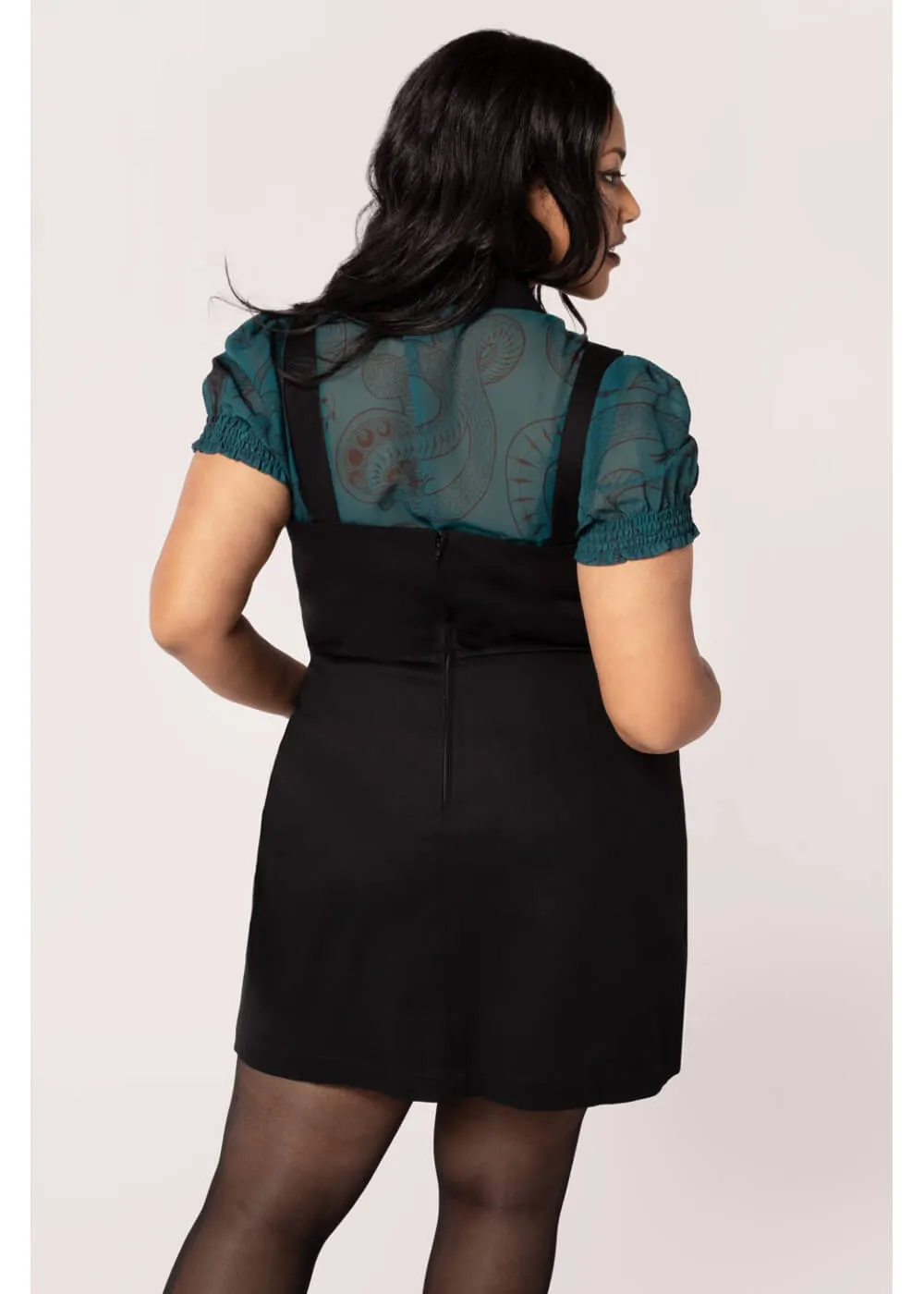 Hell Bunny Venom Snake 80's Mini Dress Green