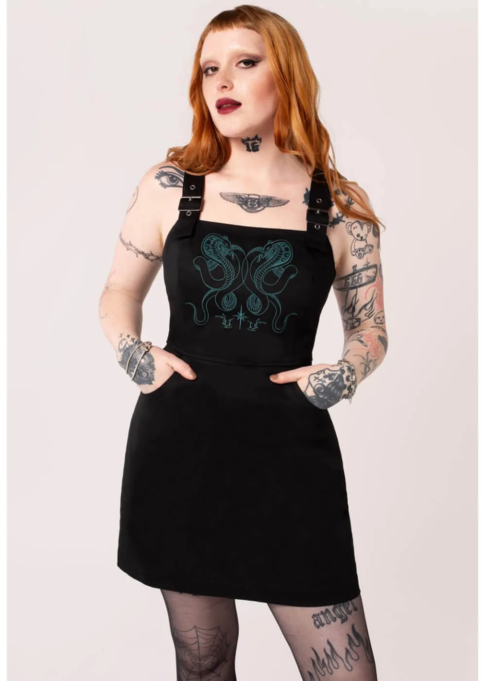 Hell Bunny Venom Snake 80's Mini Dress Green