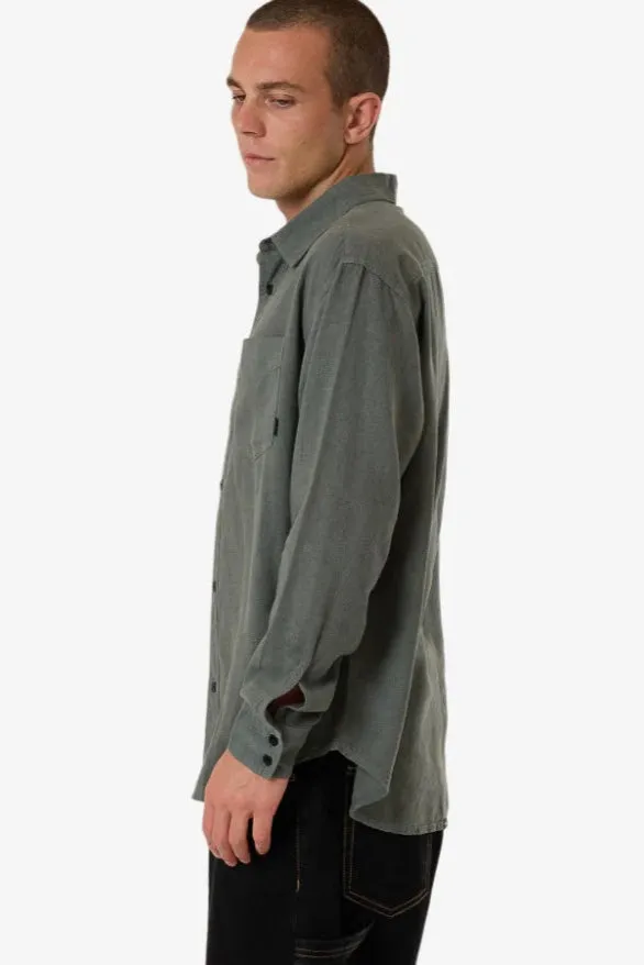 Hemp Minimal Thrills Oversize Long Sleeve Shirt Dark Forest