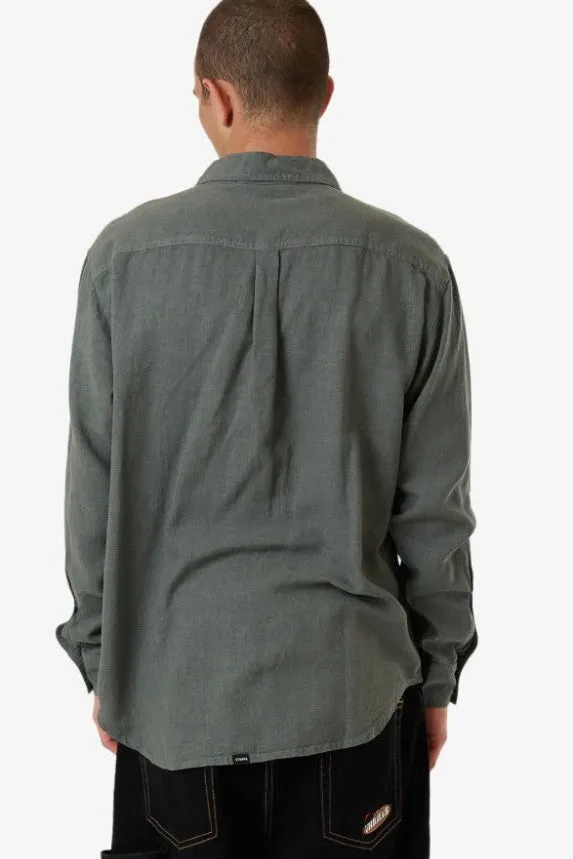 Hemp Minimal Thrills Oversize Long Sleeve Shirt Dark Forest