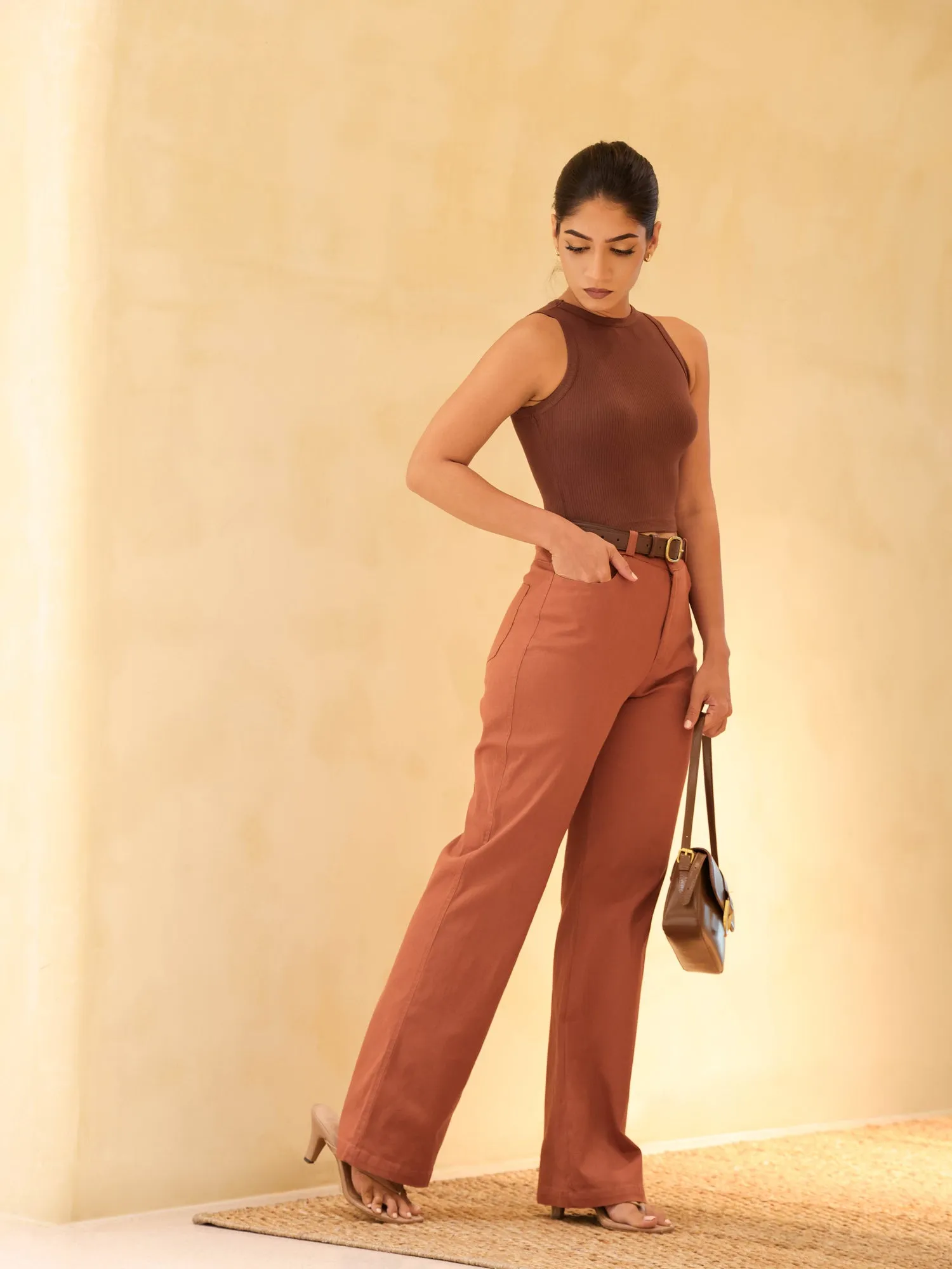 High Waist straigh Leg Pant