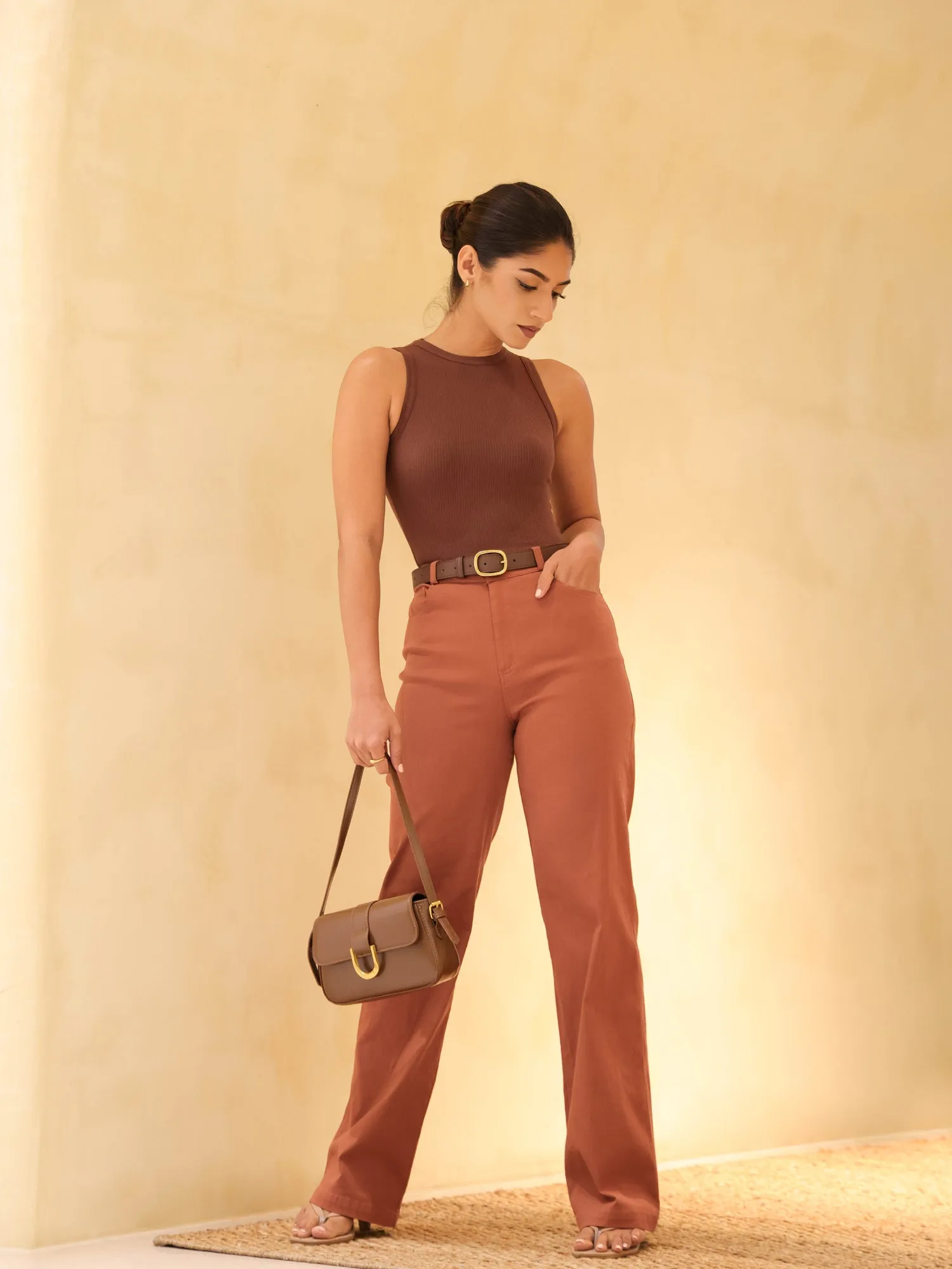 High Waist straigh Leg Pant