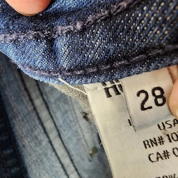 Hudson Boot Cut Dark Wash Jeans Back Flap Pocket Size 28 Made in USA