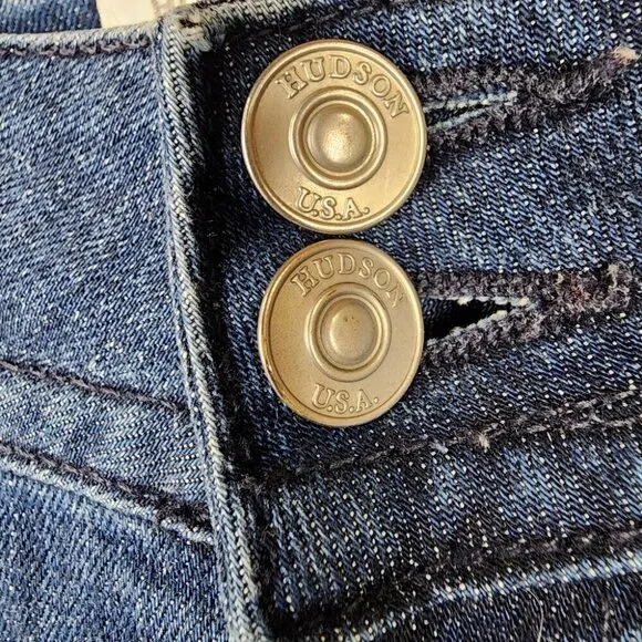 Hudson Boot Cut Dark Wash Jeans Back Flap Pocket Size 28 Made in USA