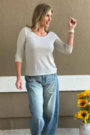 Insight Radiance Scoop Neck Top in Silver
