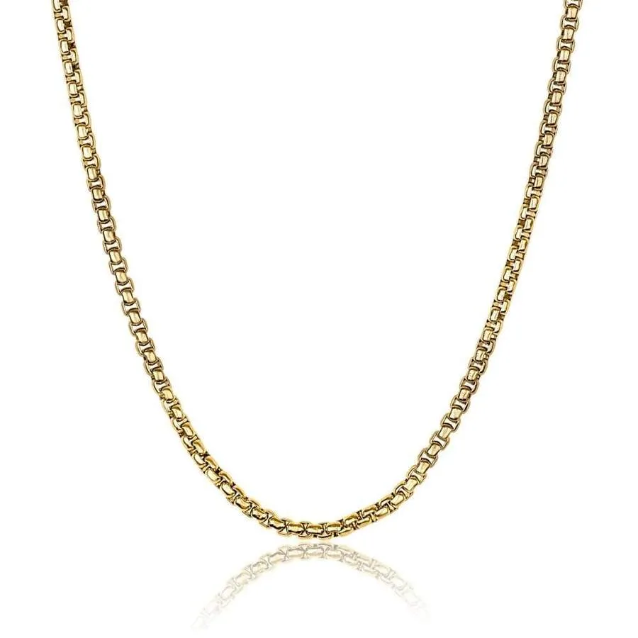 Italgem Stainless Steel Gold Ion Plated (2.5mm) Round Box Chain