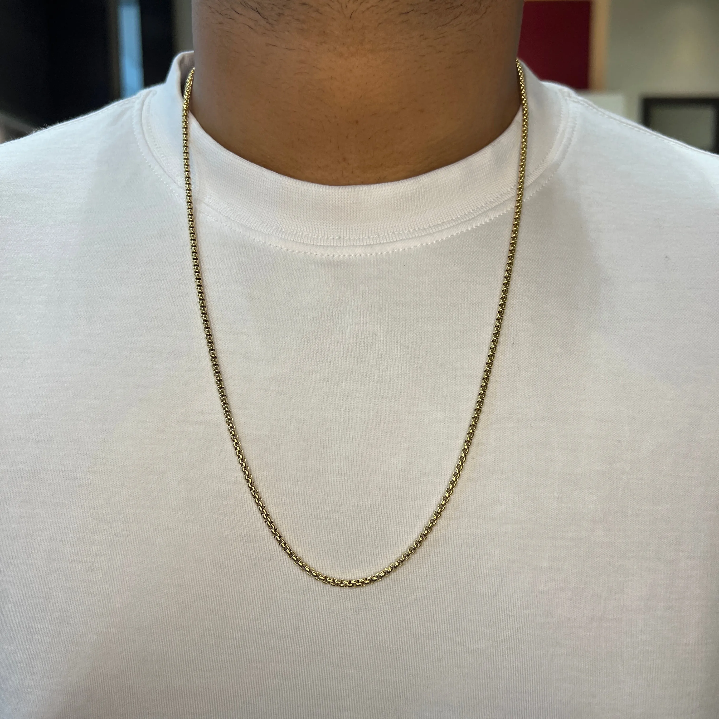 Italgem Stainless Steel Gold Ion Plated (2.5mm) Round Box Chain