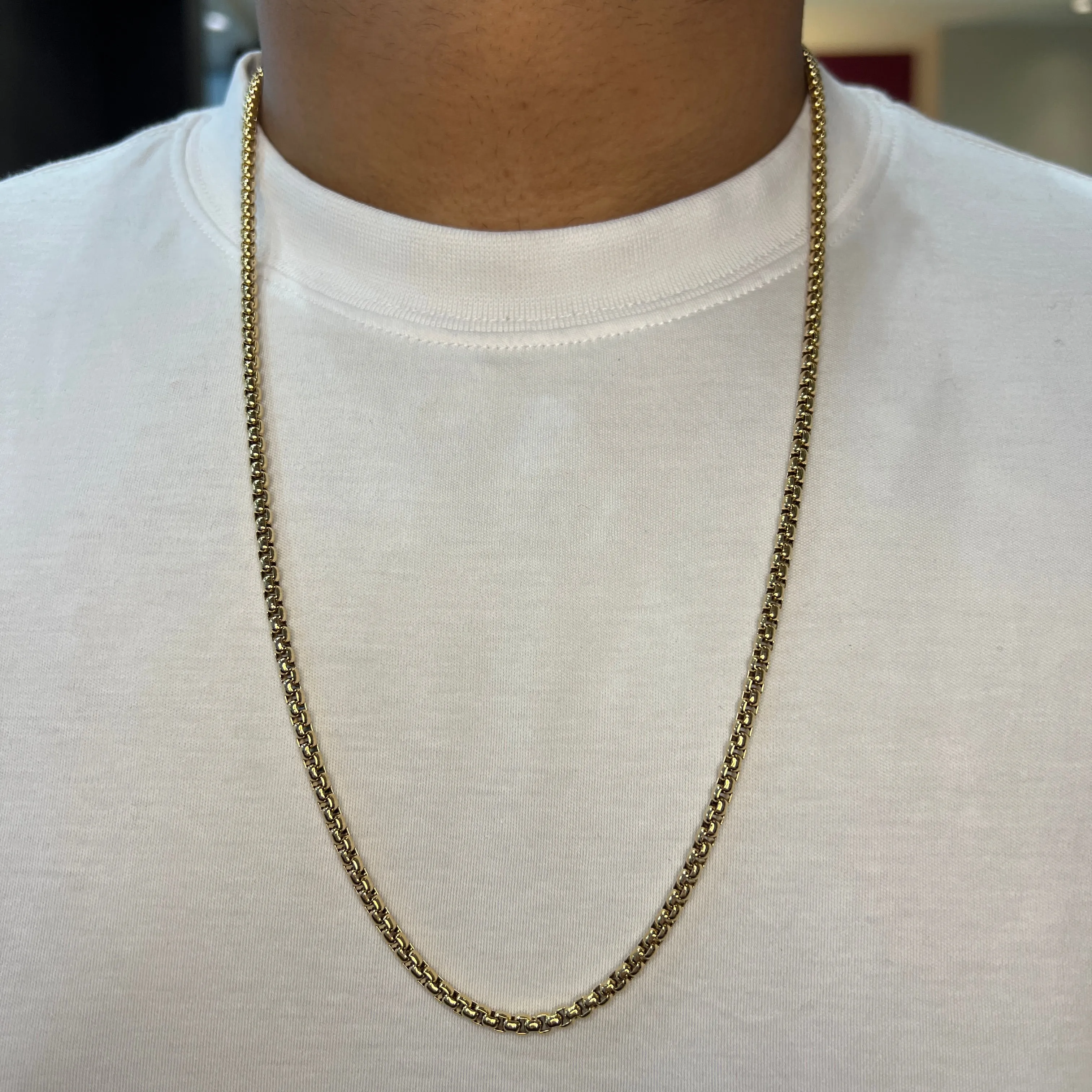 Italgem Stainless Steel Gold Ion Plated (3.5mm) Round Box Chain