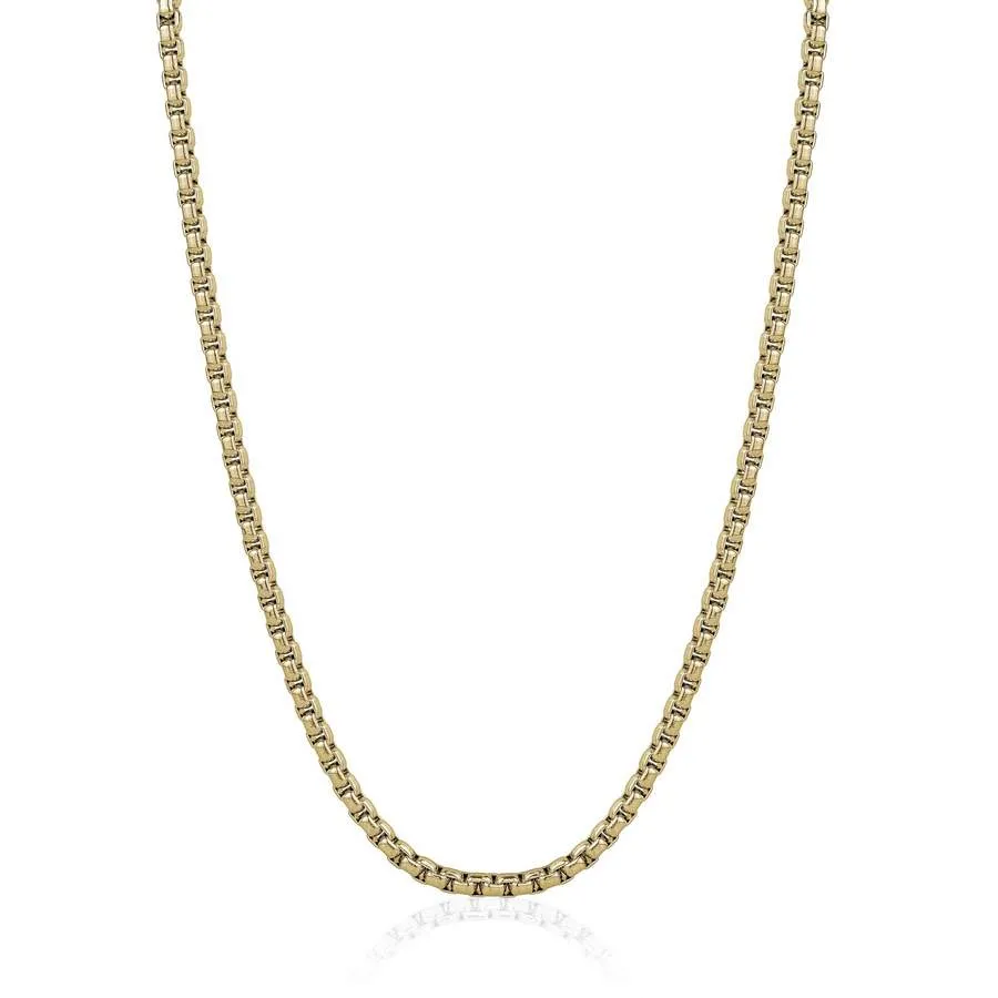 Italgem Stainless Steel Gold Ion Plated (3.5mm) Round Box Chain