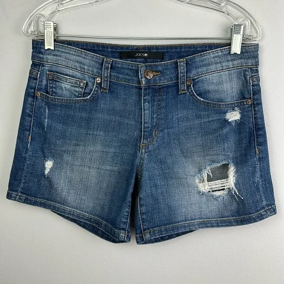 Joe’s Jeans Marylee 5” Inseam Distessed Jean Shorts Size 27 Cotton Stretch Denim