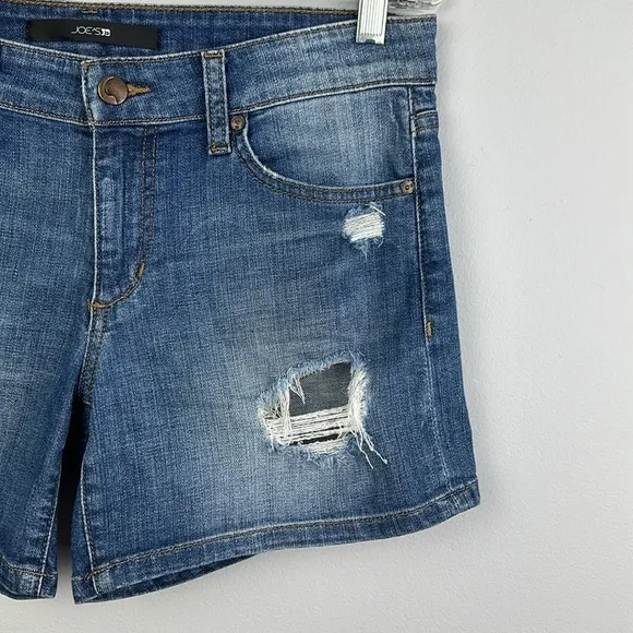 Joe’s Jeans Marylee 5” Inseam Distessed Jean Shorts Size 27 Cotton Stretch Denim