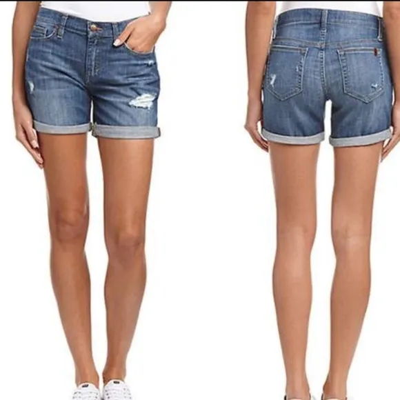 Joe’s Jeans Marylee 5” Inseam Distessed Jean Shorts Size 27 Cotton Stretch Denim