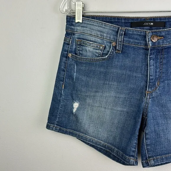 Joe’s Jeans Marylee 5” Inseam Distessed Jean Shorts Size 27 Cotton Stretch Denim