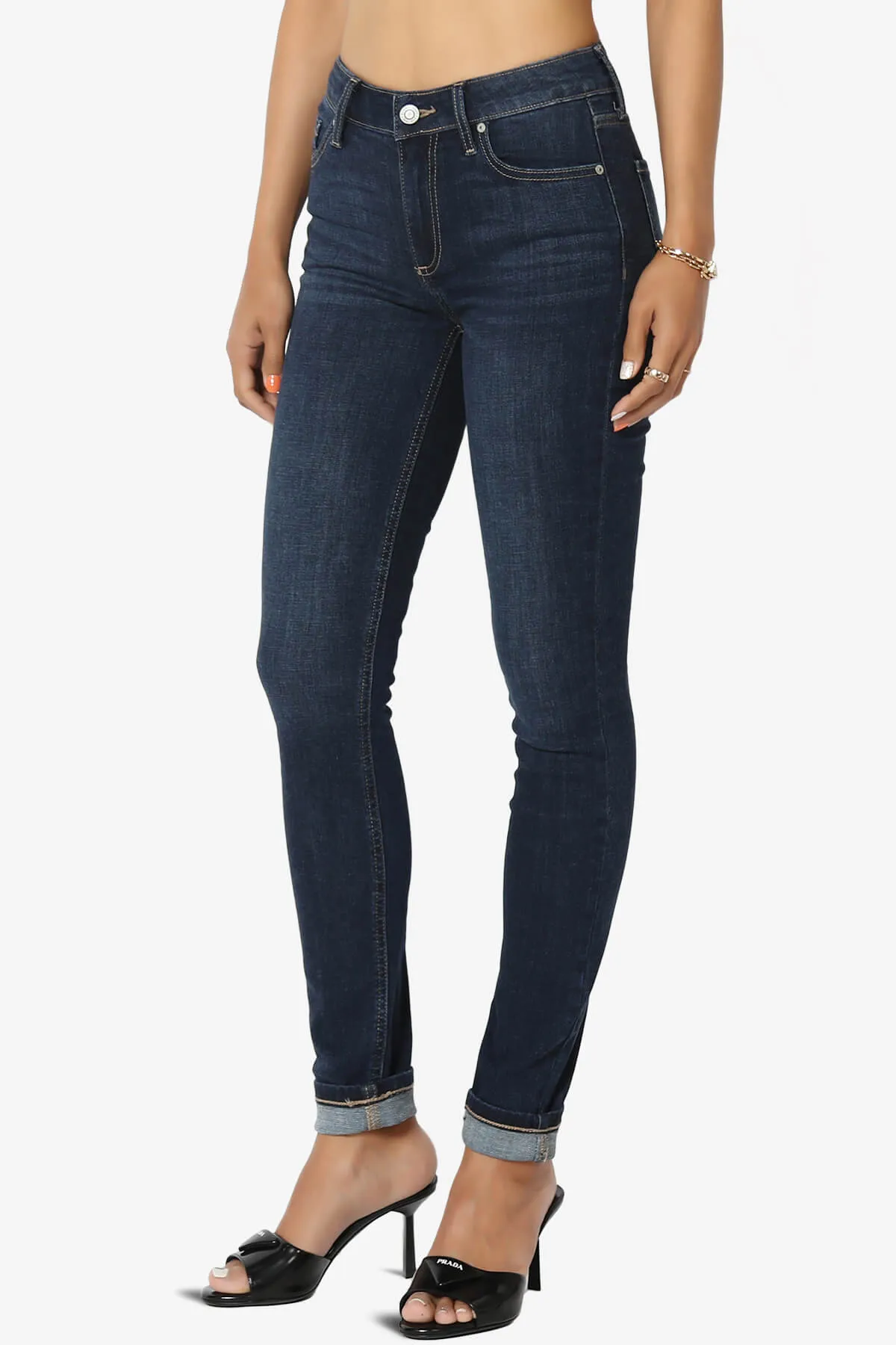 Jude Mid Rise Ankle Skinny Jeans in Bseat