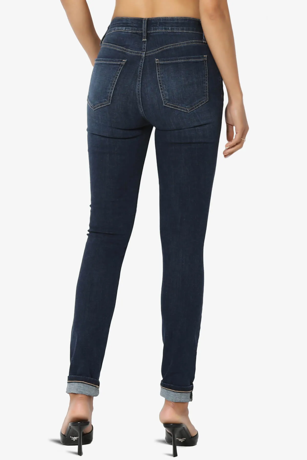 Jude Mid Rise Ankle Skinny Jeans in Bseat