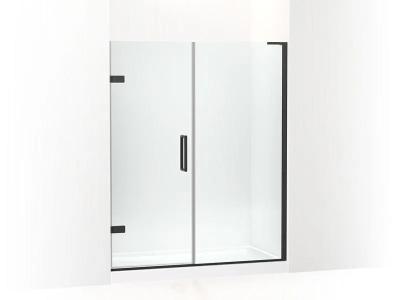 KOHLER K-27618-10L Composed 58"–58-3/4" W x 71-1/2" H frameless pivot shower door with 3/8" Crystal Clear glass and back-to-back vertical door pulls