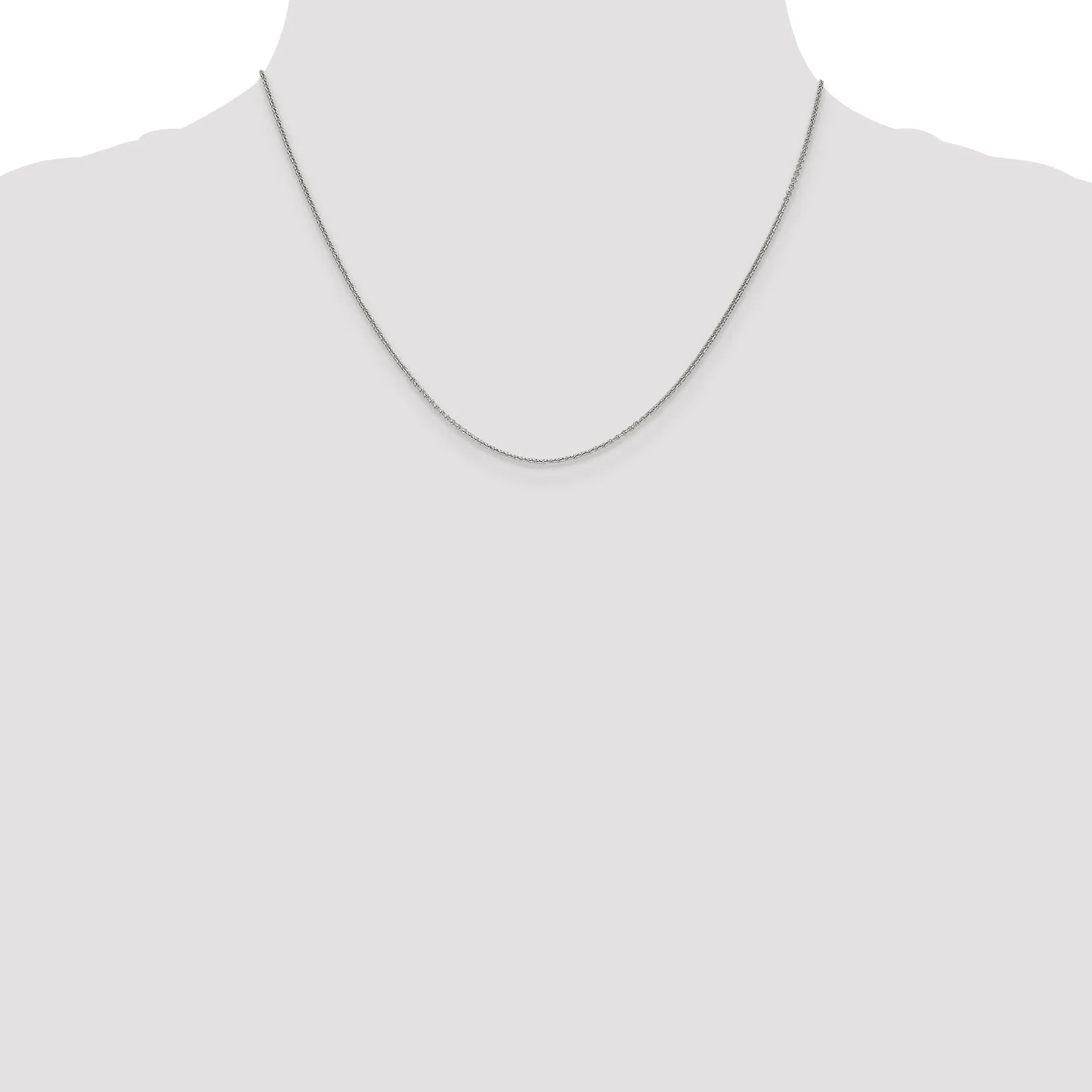 Leslie 14K White Gold 1.1 mm Round Cable Chain