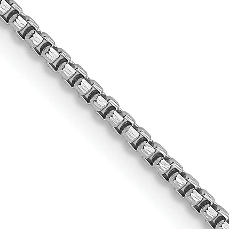 Leslie 14K White Gold 1.1 mm Sparkle Round Box
