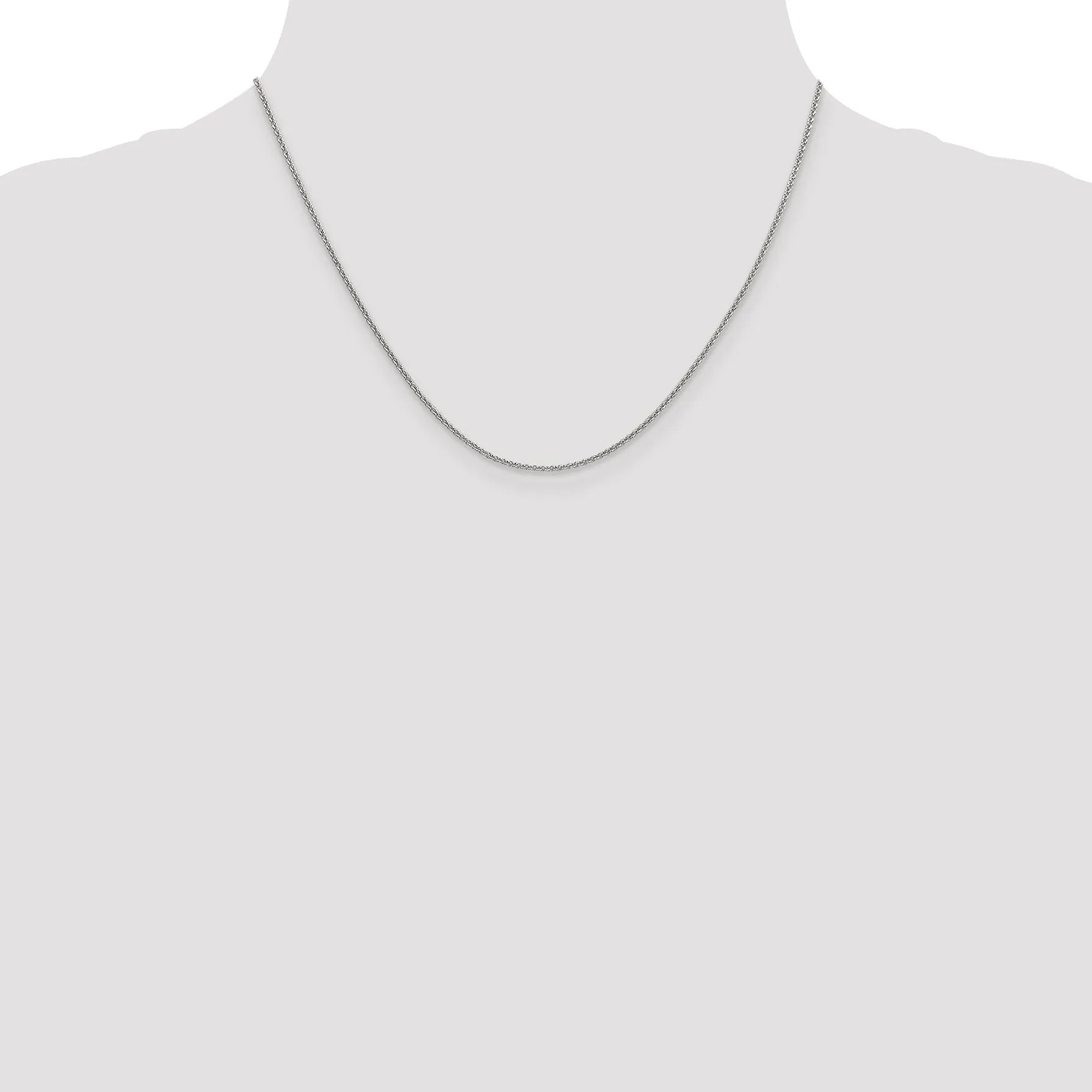 Leslie 14K White Gold 1.4 mm Round Cable Chain