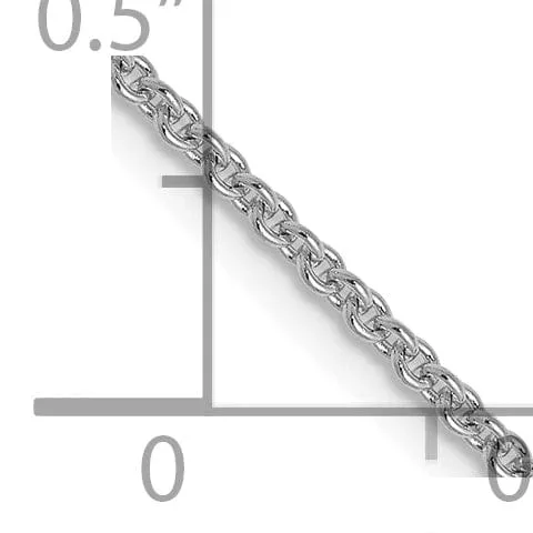 Leslie 14K White Gold 1.4 mm Round Cable Chain