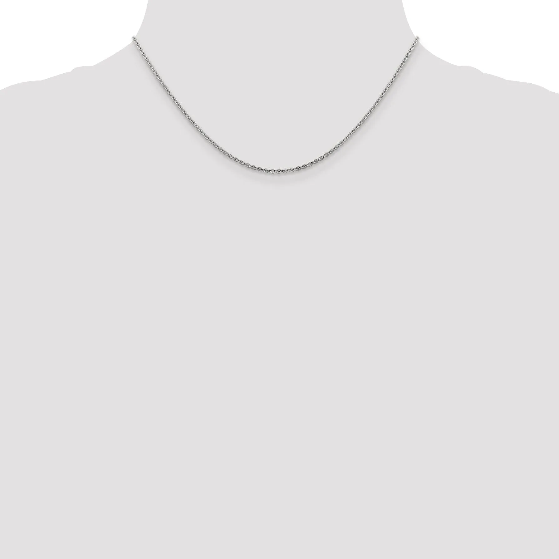 Leslie 14K White Gold 1.95 mm Flat Cable Chain