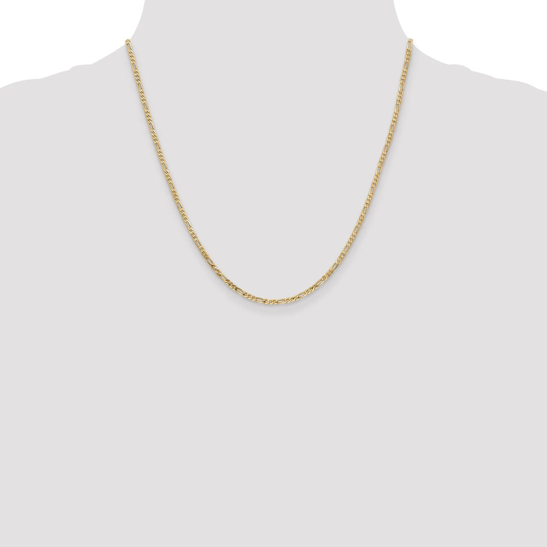 Leslie 14k Yellow Gold 2.25mm Flat Figaro Chain