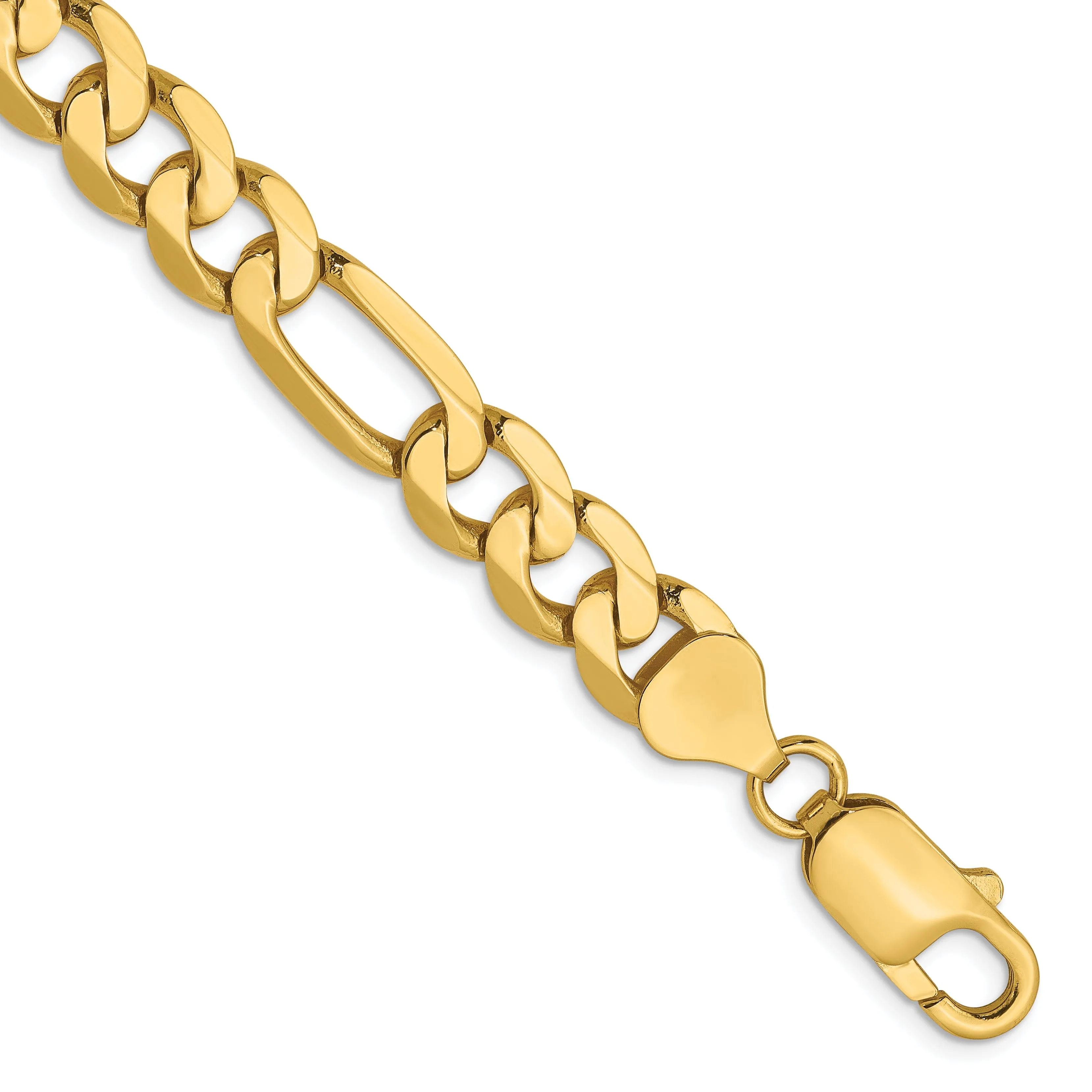 Leslie 14k Yellow Gold 7.5m Flat Figaro Chain