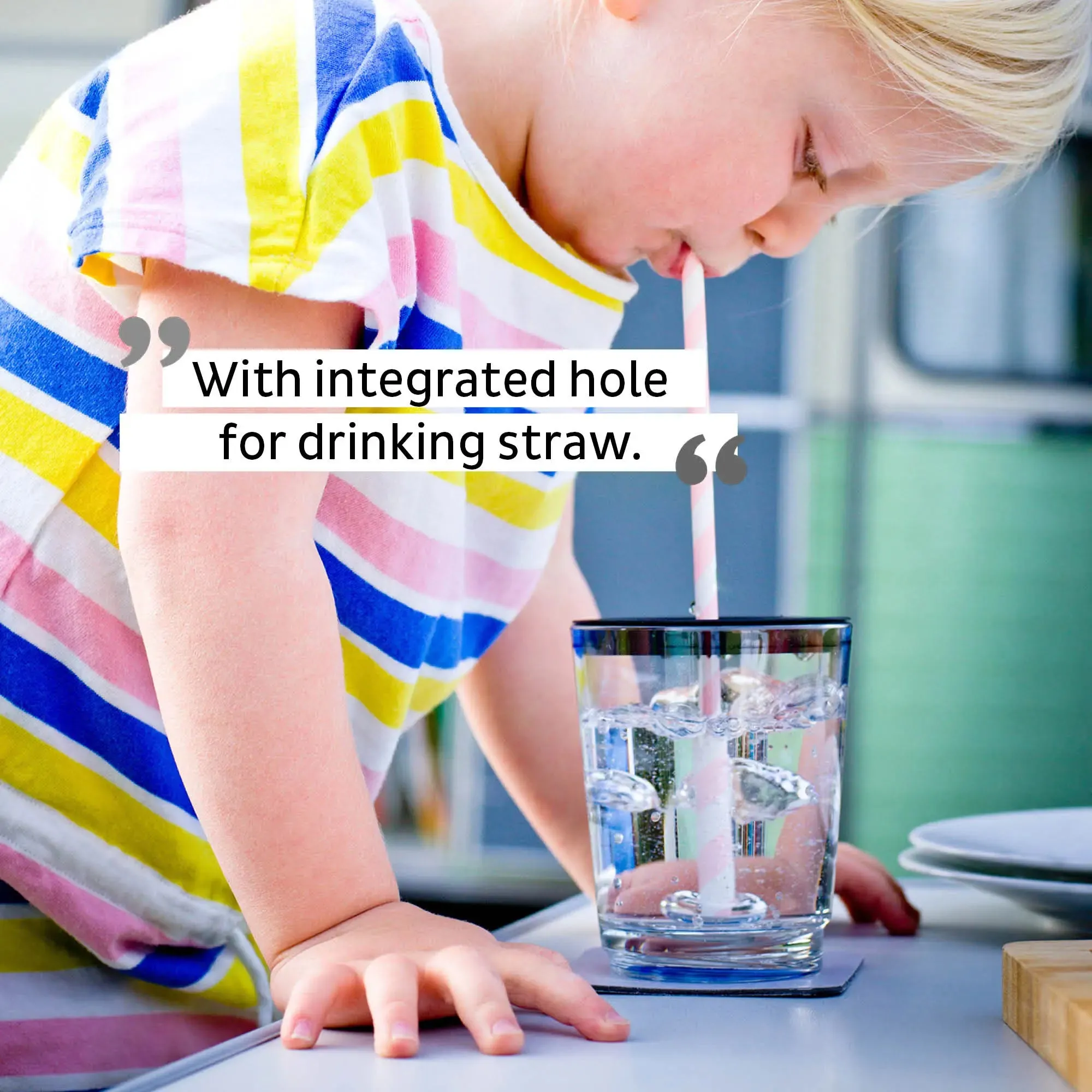 Lid with straw hole for Magnetic Drinking Cup By Silwy