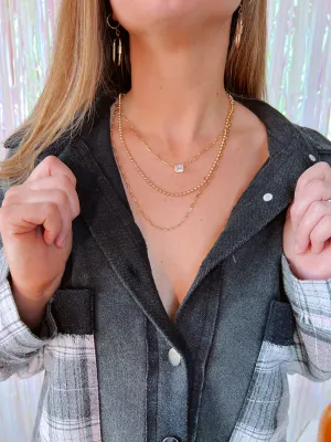 Lohan Crystal Pendant Layered Necklace - Gold