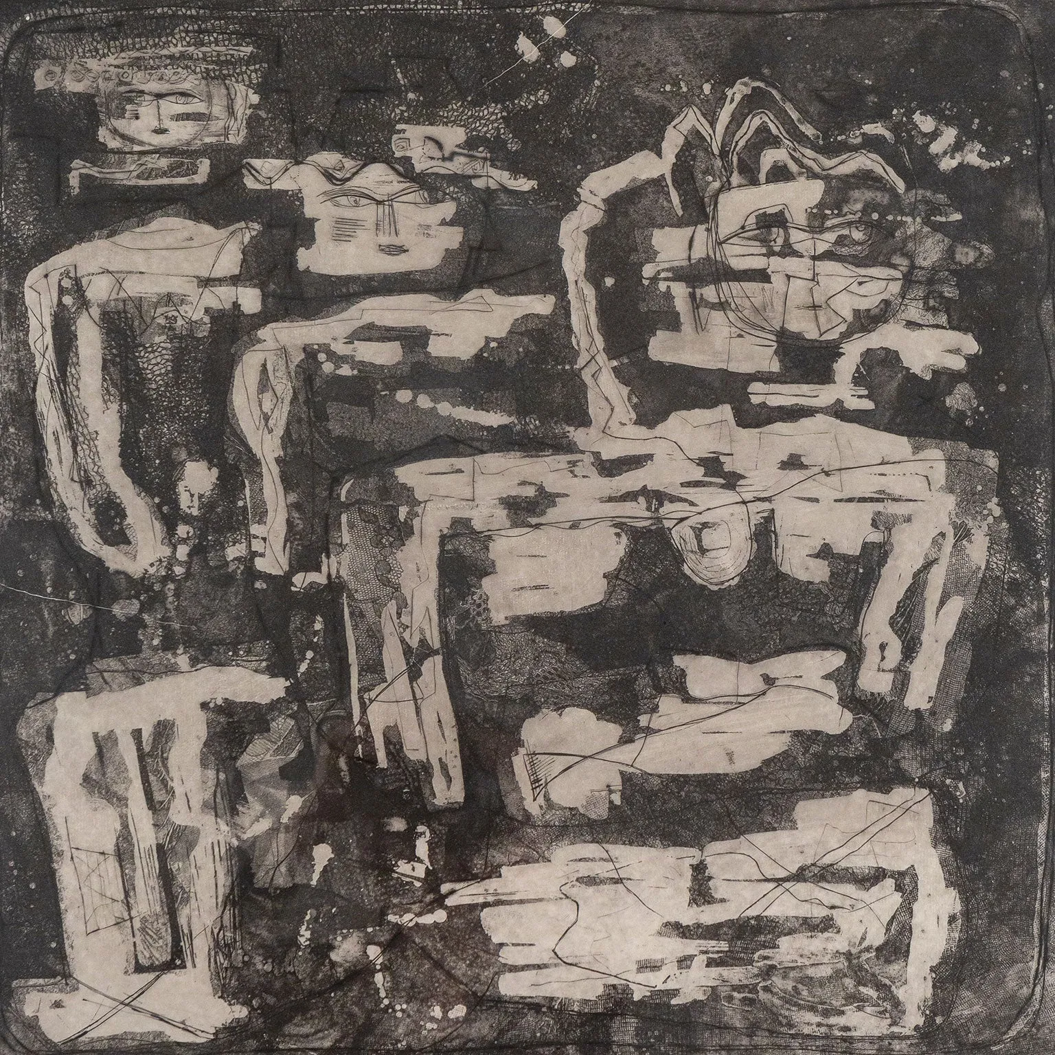 LOUISE NEVELSON "JUNGLE FIGURES III" ETCHING, 1953-1955