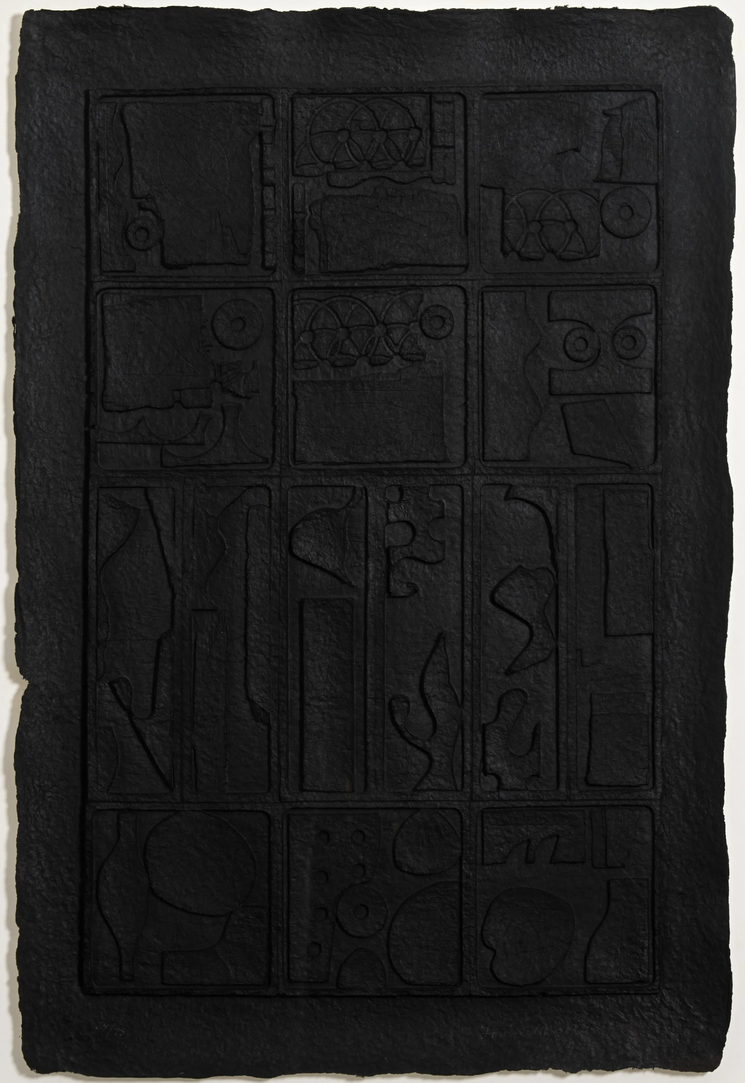 LOUISE NEVELSON "MOON GARDEN" CAST PAPER RELIEF, 1976