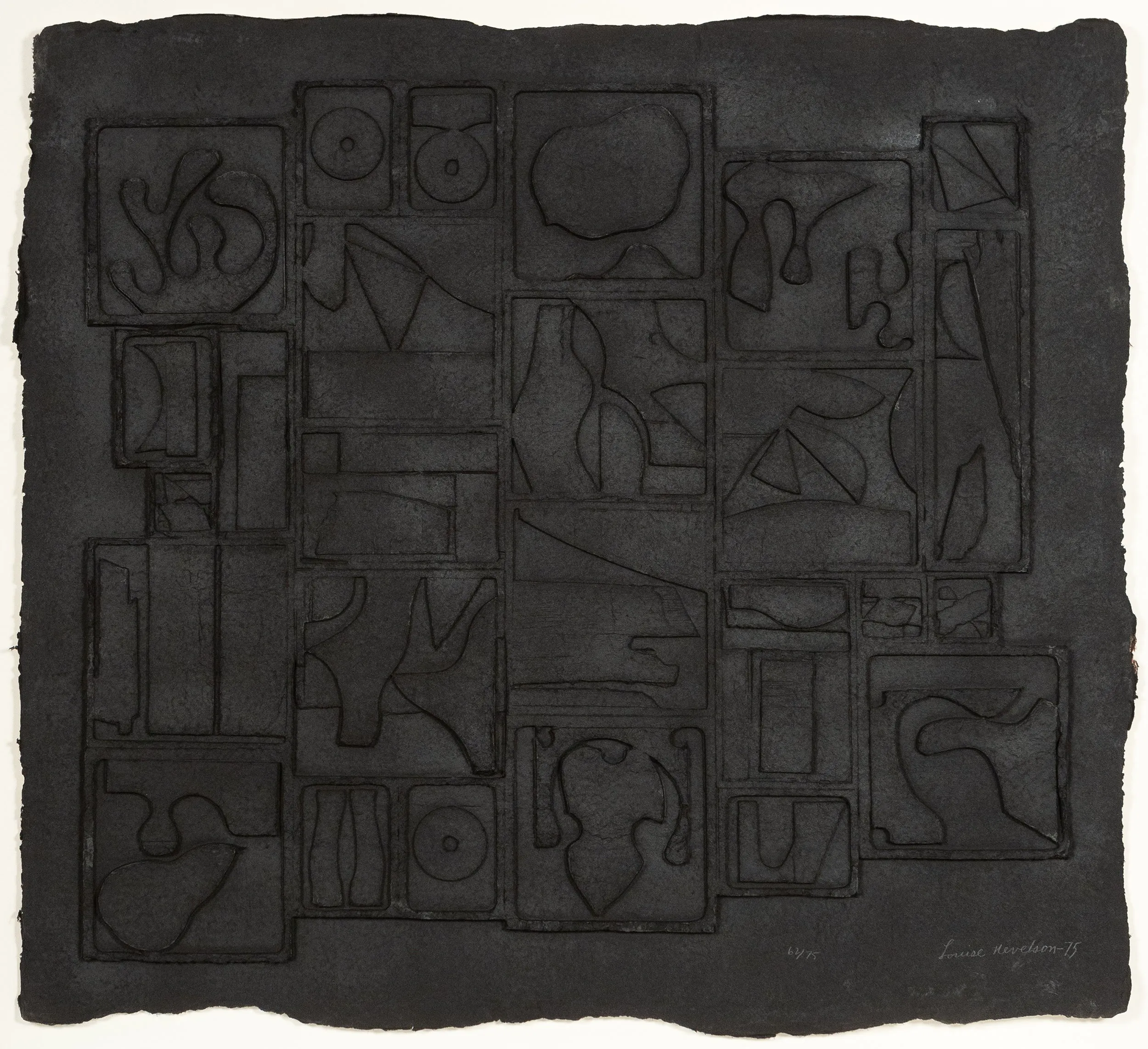 LOUISE NEVELSON "NIGHTSCAPE" CAST PAPER RELIEF, 1975