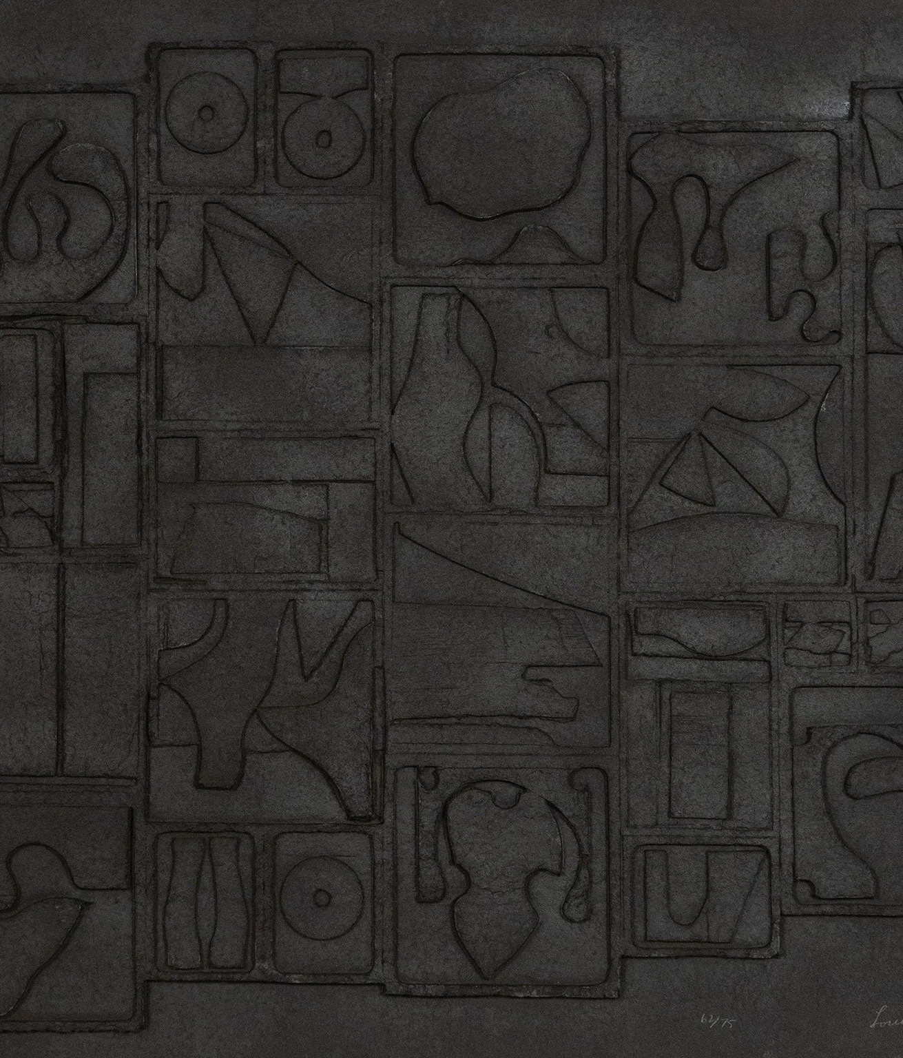 LOUISE NEVELSON "NIGHTSCAPE" CAST PAPER RELIEF, 1975