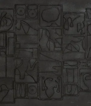 LOUISE NEVELSON "NIGHTSCAPE" CAST PAPER RELIEF, 1975