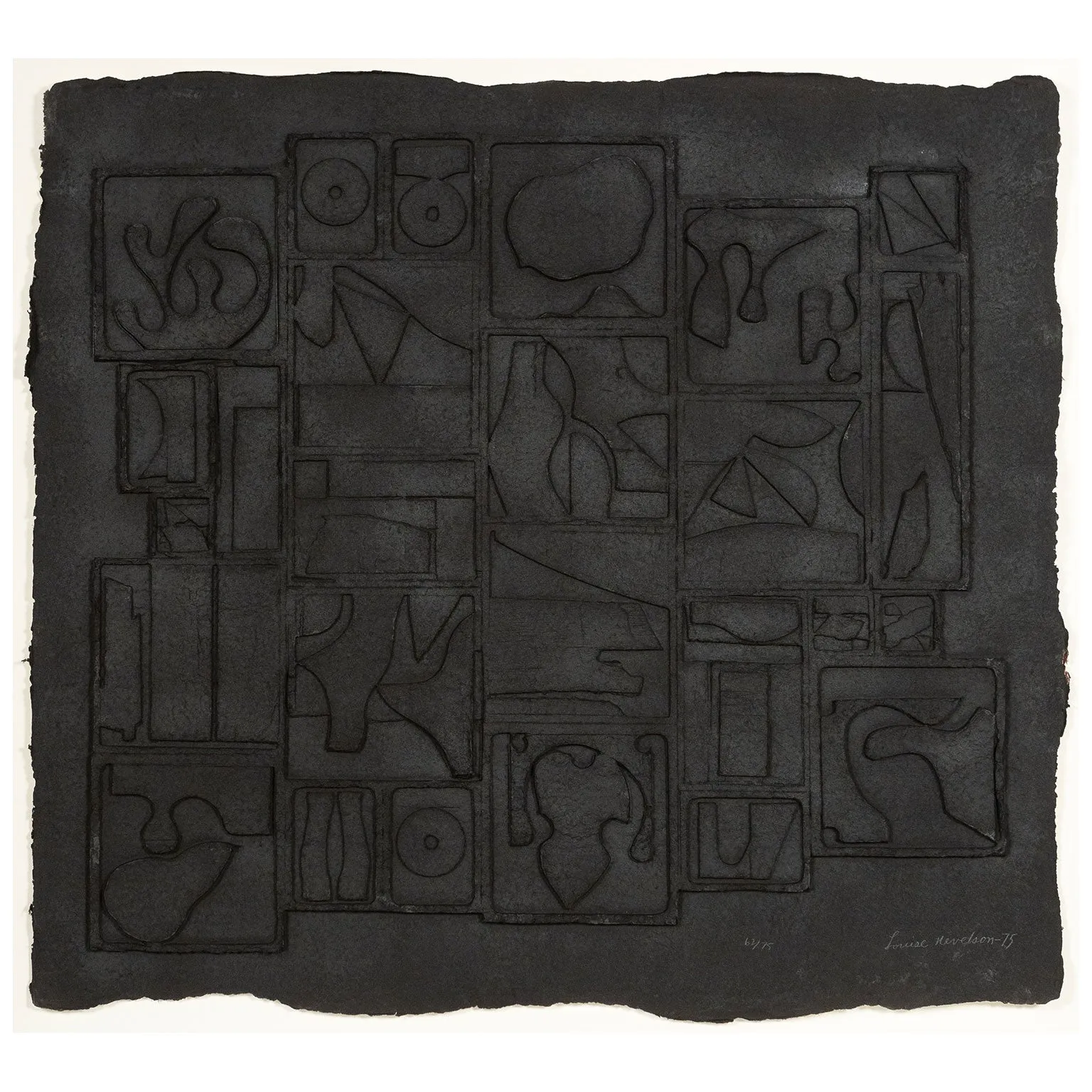 LOUISE NEVELSON "NIGHTSCAPE" CAST PAPER RELIEF, 1975