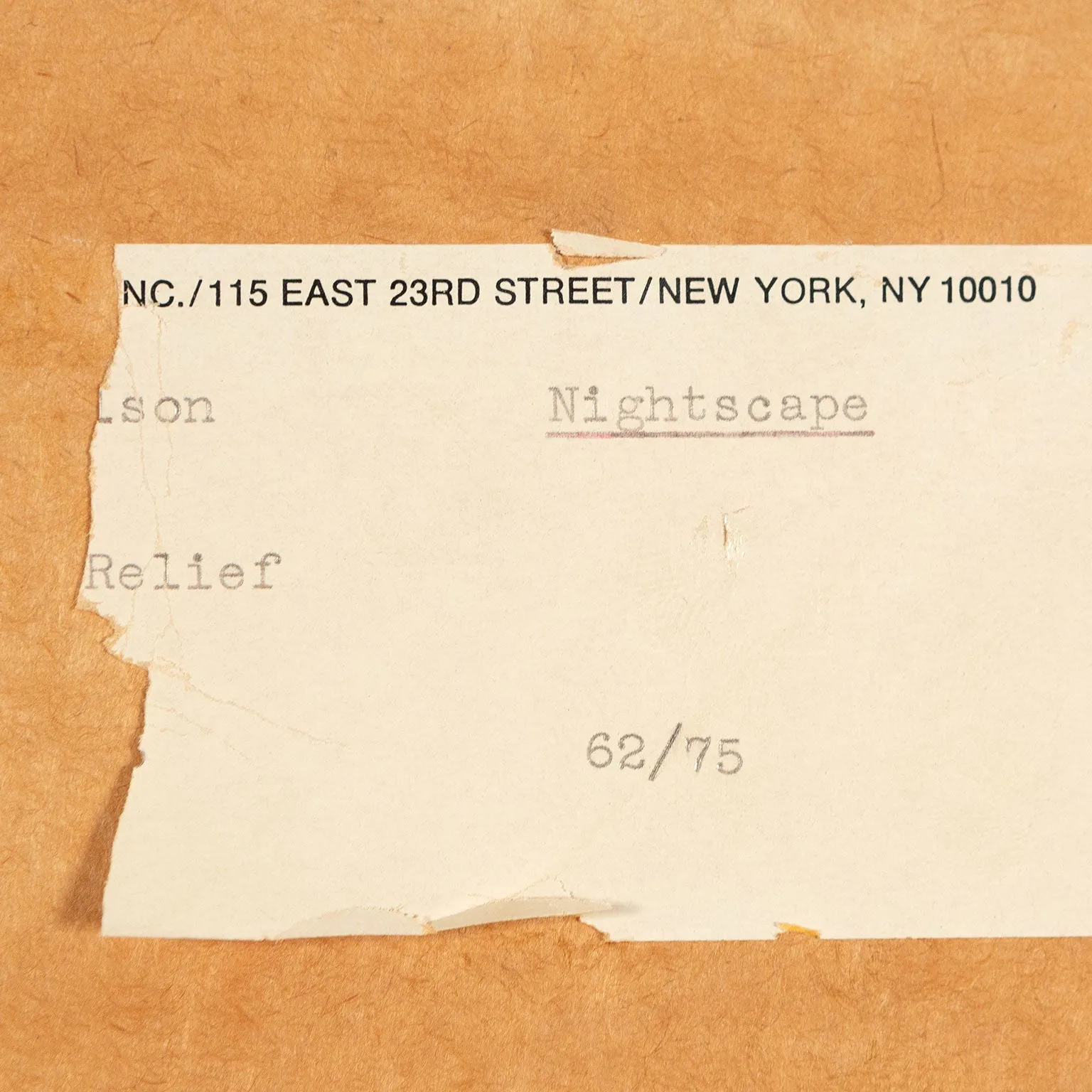 LOUISE NEVELSON "NIGHTSCAPE" CAST PAPER RELIEF, 1975