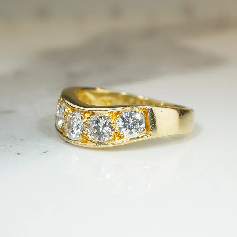 Luxurious 1.15tcw Diamond Contour Band in 18k Gold