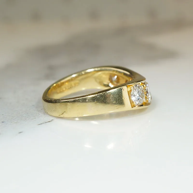 Luxurious 1.15tcw Diamond Contour Band in 18k Gold