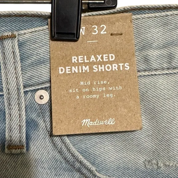Madewell NWT Relaxed Denim Shorts Womens Size 32 Baggy Frayed High Rise