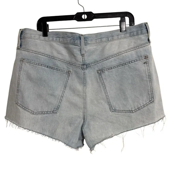 Madewell NWT Relaxed Denim Shorts Womens Size 32 Baggy Frayed High Rise