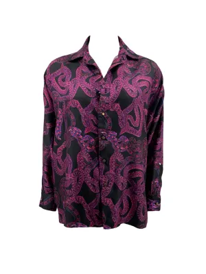Magenta Snake Silk Shirt - Made to Order