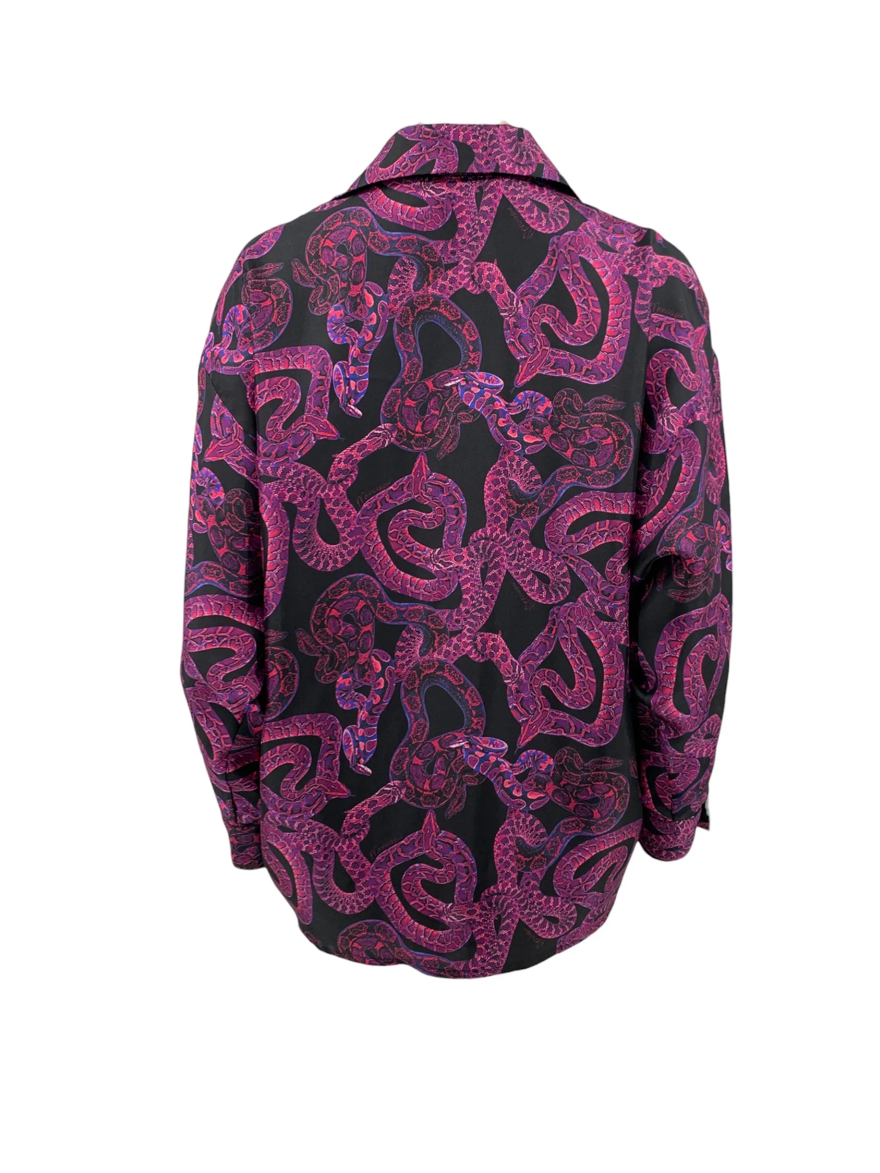 Magenta Snake Silk Shirt - Made to Order