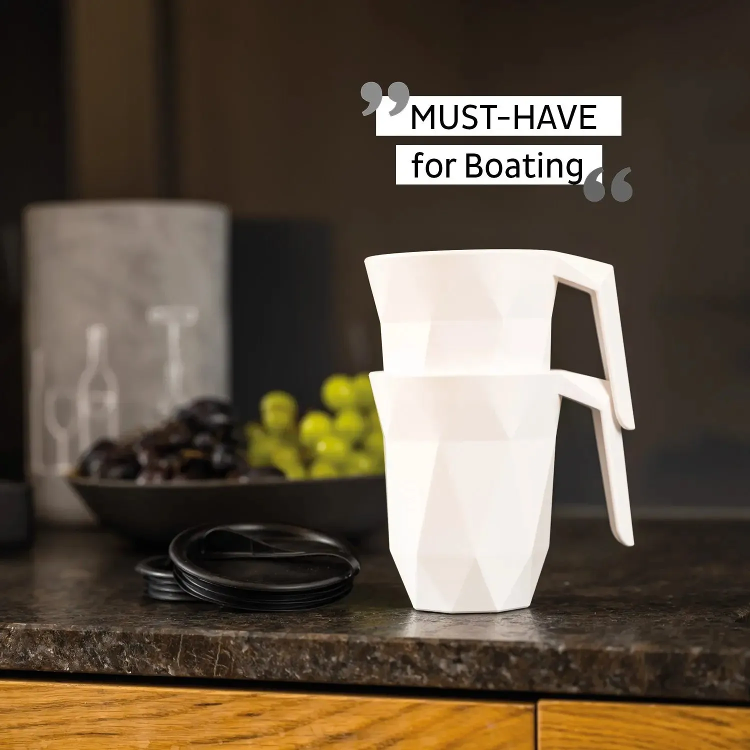 Magnetic TO GO Handle Cup WHITE by Silwy