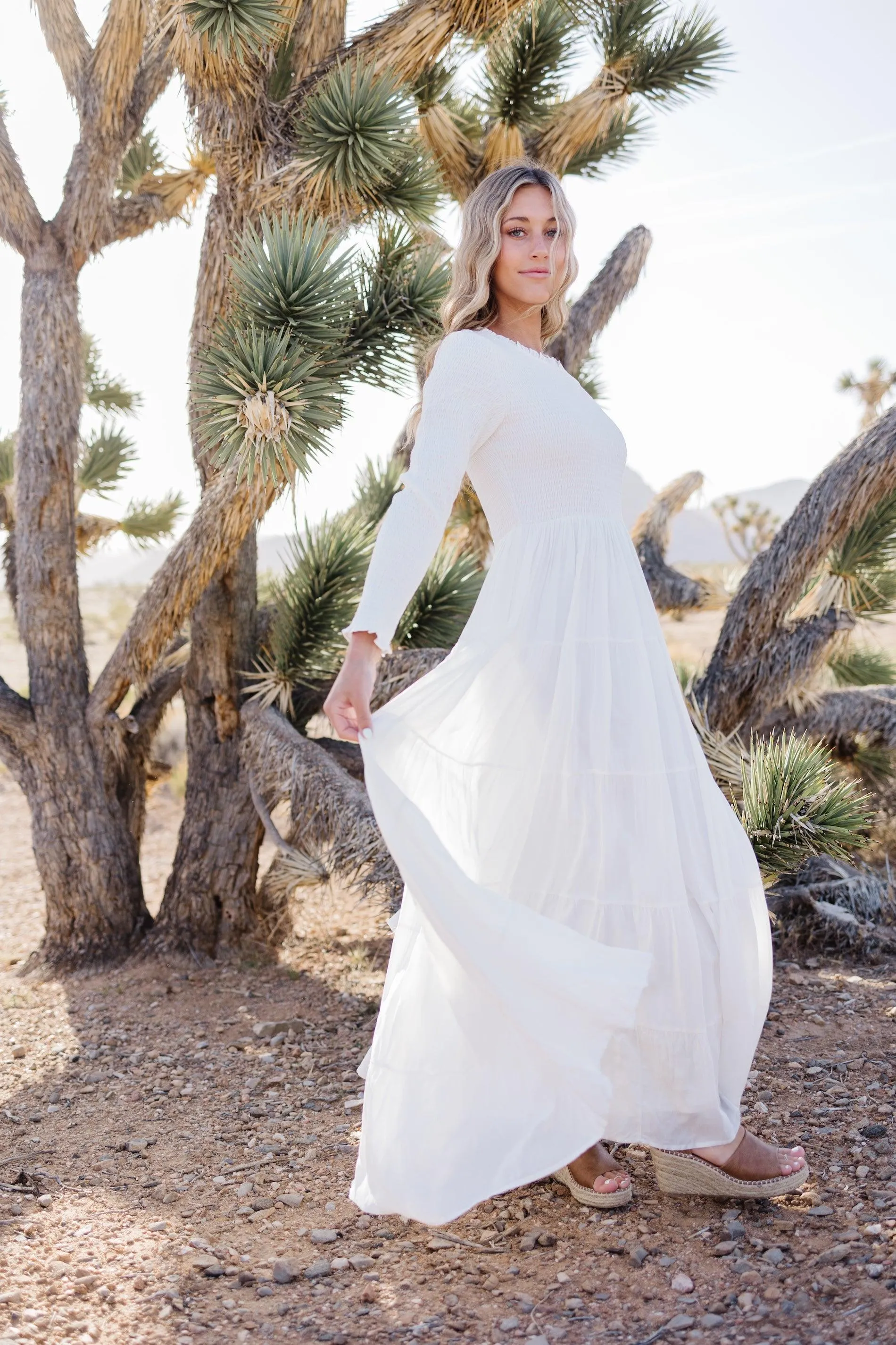 Martha Smocking LDS Temple Dress