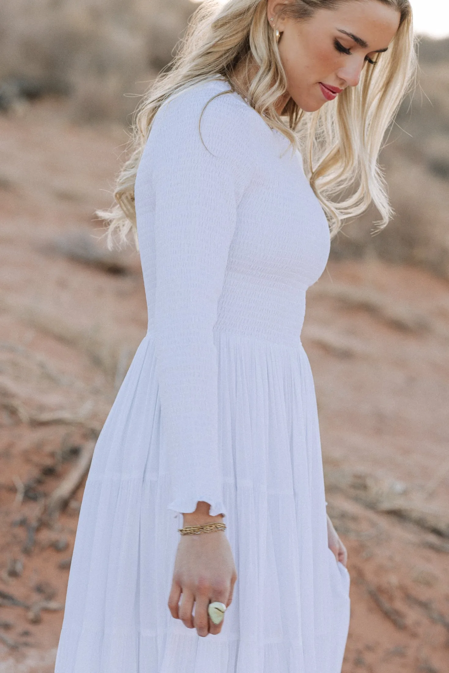 Martha Smocking LDS Temple Dress