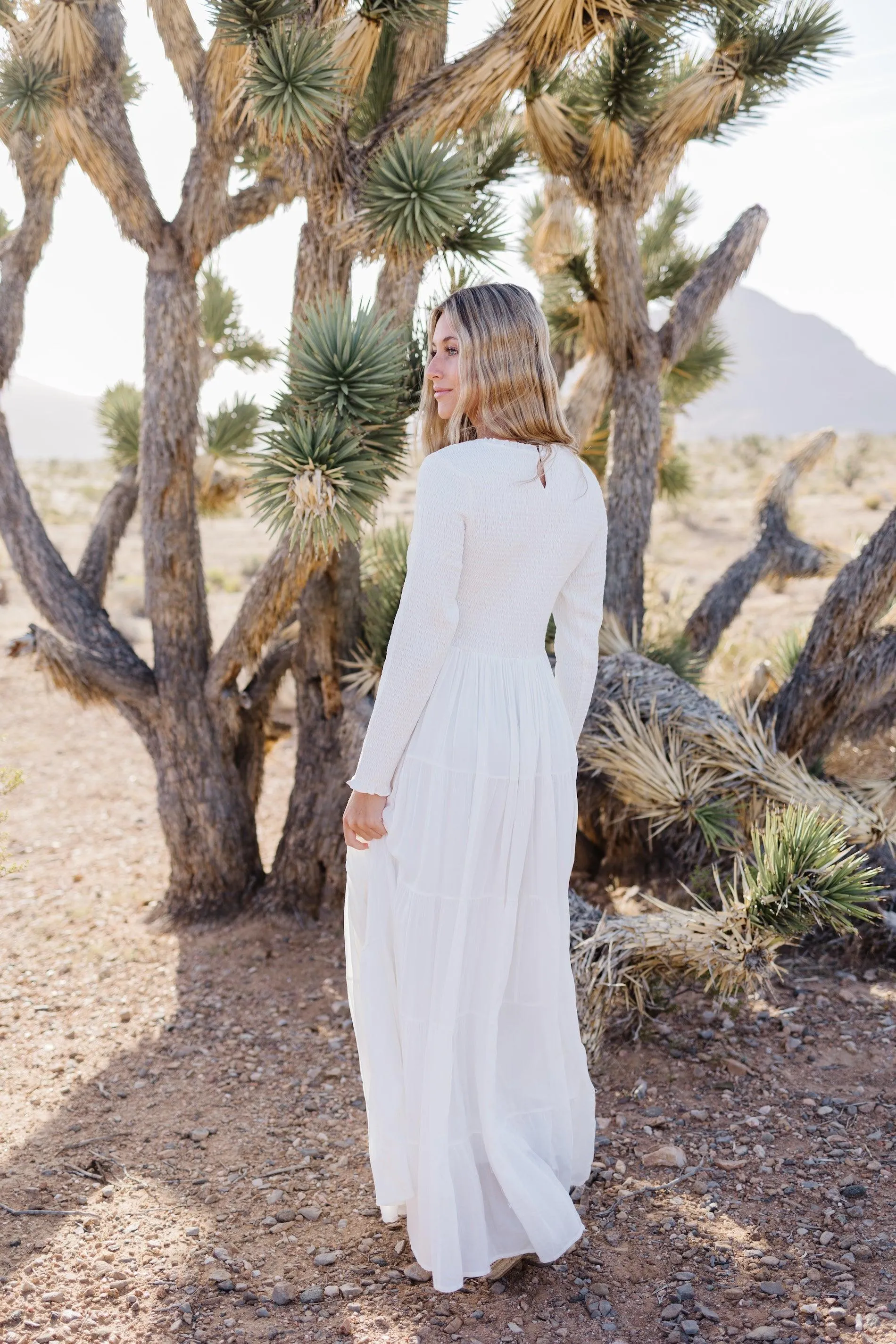 Martha Smocking LDS Temple Dress